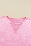 Mineral Wash Drop Shoulder Round Neck T-Shirt - Trendsi - Flyclothing LLC