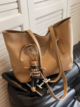 PU Leather Tote Bag - Trendsi - Flyclothing LLC