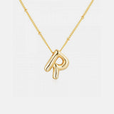 Gold-Plated Letter Pendant Necklace - Trendsi - Flyclothing LLC