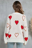 Angel Wings Contrast Heart Round Neck Long Sleeve Sweater - Trendsi - Flyclothing LLC