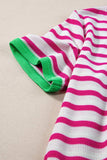 Striped Round Neck Short Sleeve T-Shirt - Trendsi - Flyclothing LLC