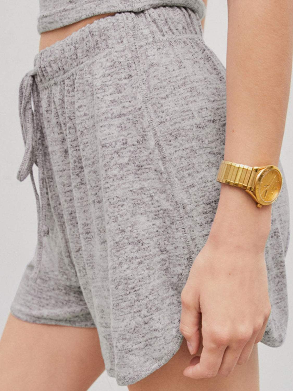 Quarter Button Sleeveless Top and Drawstring Shorts Lounge Set - Trendsi - Flyclothing LLC