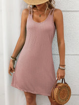 Texture Scoop Neck Double Spaghetti Strap Dress - Trendsi - Flyclothing LLC