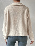 Collared Neck Button Up Jacket with Decorative Pocket Flaps - Trendsi