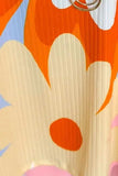 Flower Round Neck Three-Quarter Sleeve Blouse - Trendsi - Flyclothing LLC