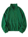 Half Zip Long Sleeve Sweatshirt - Trendsi - Flyclothing LLC