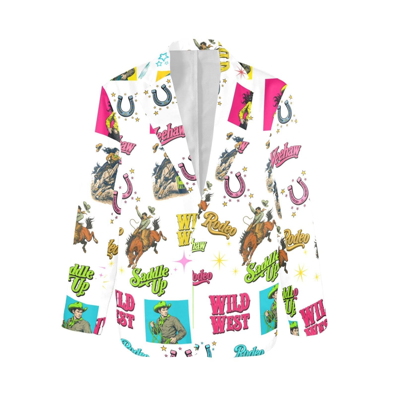Baha Ranch The Last Roundup Western Rodeo Blazer in White - Baha Ranch Western Wear - Flyclothing LLC