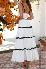 Contrast Trim Cami and Skirt Set - Trendsi - Flyclothing LLC