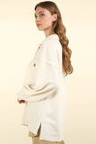 VERY J Collared Half Button Knit Top with Pockets - Trendsi