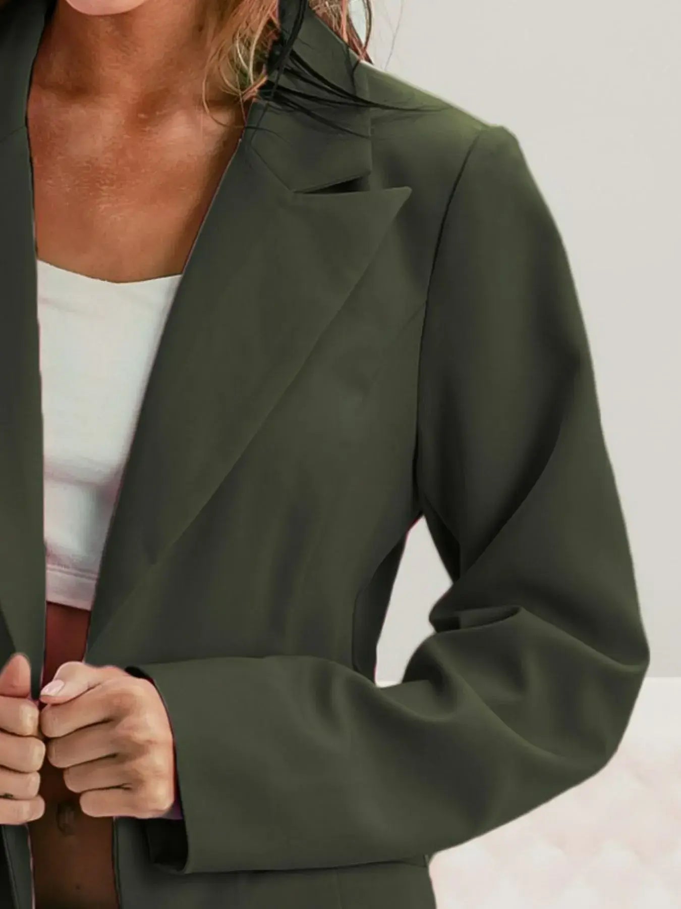 BiBi Single Breasted Peaked Lapel Blazer - Trendsi - Flyclothing LLC