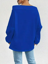 Off-Shoulder Drawstring Sweatshirt - Trendsi - Flyclothing LLC