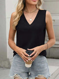 Classic V-Neck Sleeveless Tank Top - Trendsi - Flyclothing LLC