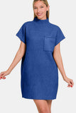 Zenana Short Sleeve Sweater Mini Dress - Trendsi - Flyclothing LLC