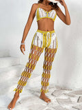 Cutout Halter Neck Top and Pants Two-Piece Swim Set - Trendsi - Flyclothing LLC
