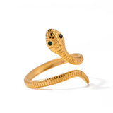18K Gold-Plated Snake Wrap Adjustable Ring - Trendsi - Flyclothing LLC
