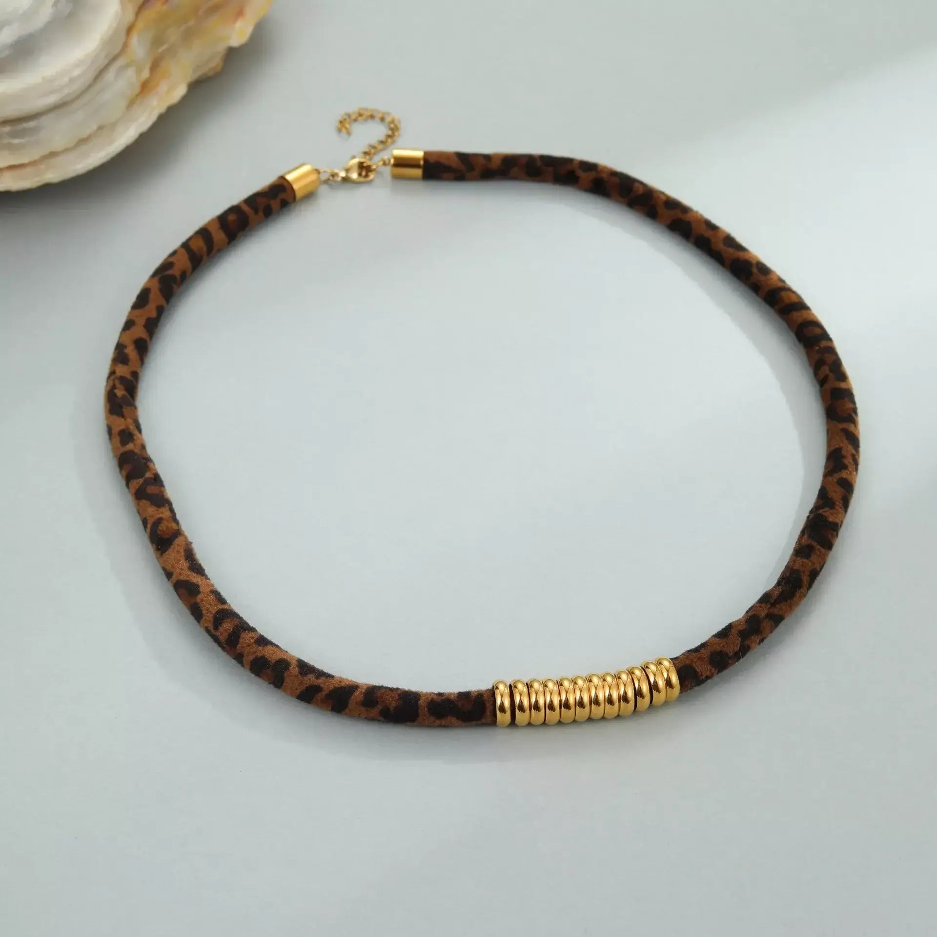 Leopard 18K Gold-Plated Necklace - Trendsi - Flyclothing LLC