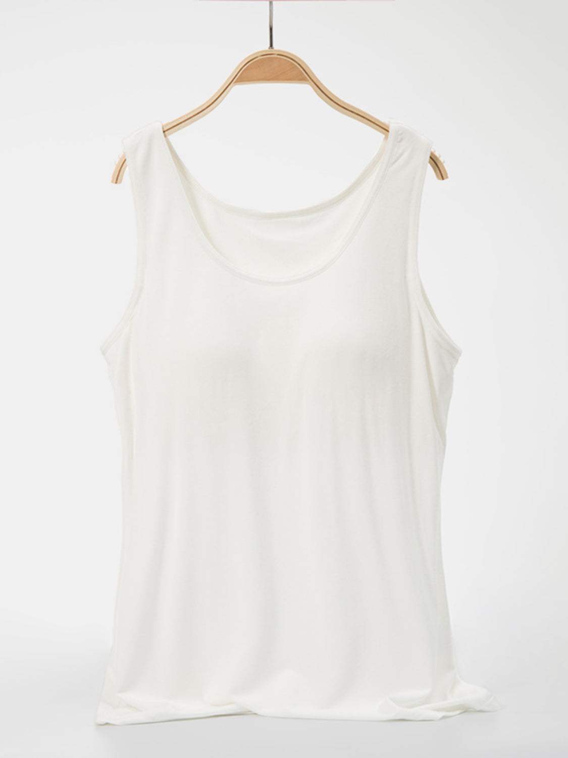 Scoop Neck Wide Strap Tank - Trendsi - Flyclothing LLC