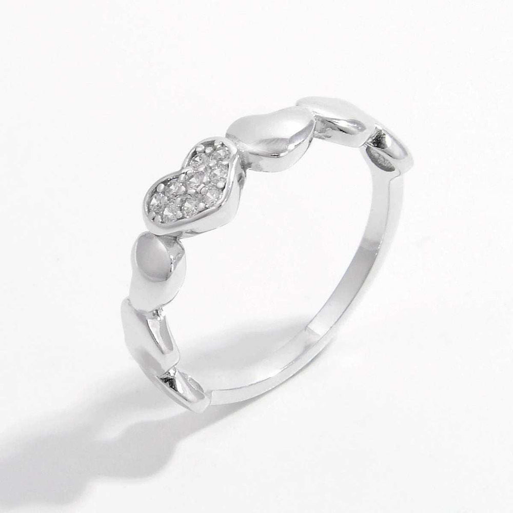 925 Sterling Silver Inlaid Zircon Heart Ring - Trendsi - Flyclothing LLC