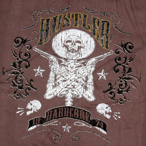 Hustler Mexican Skull T-Shirt (close up)