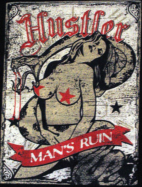 Hustler Mans Ruin T-Shirt (CLOSE UP)
