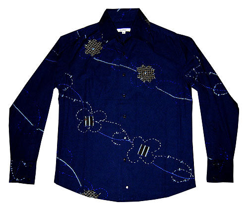 Positano Navy Patch Shirt - Positano Clothing - Flyclothing LLC