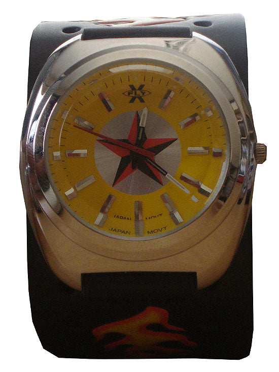 Leather Yellow Flames Watch (Yellow Face) - Anonymous - Flyclothing LLC