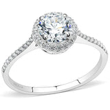 DA022 - High polished (no plating) Stainless Steel Ring with AAA Grade CZ in Clear - Alamode - Flyclothing LLC