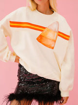 Halloween Sequin Round Neck Sweatshirt - Trendsi - Flyclothing LLC