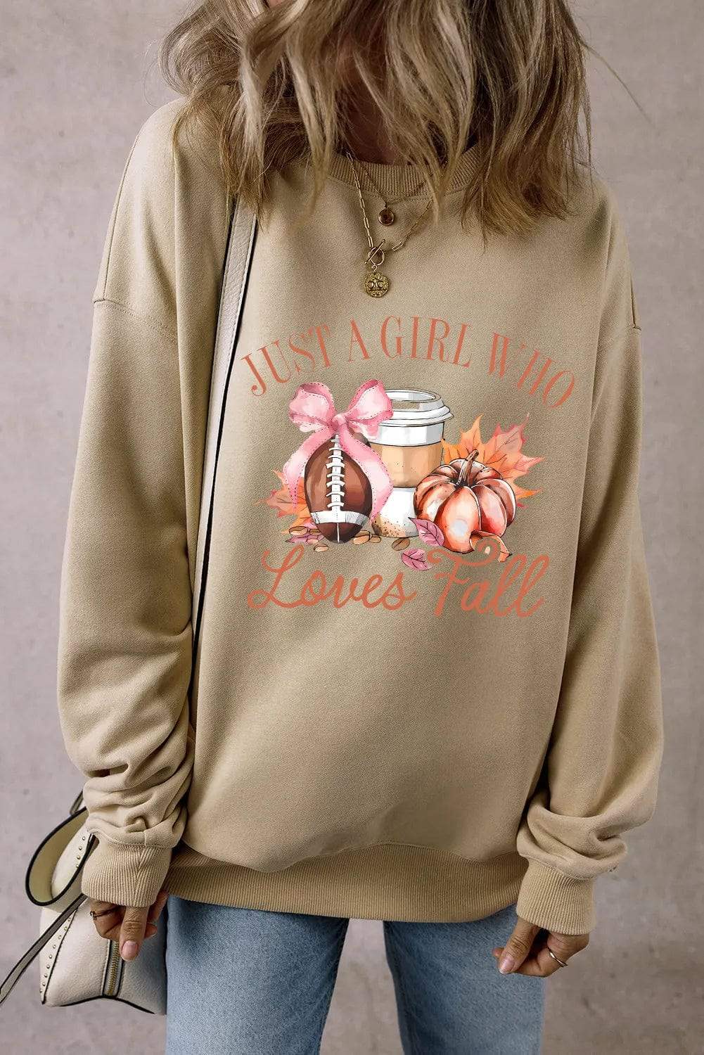 Graphic Round Neck Long Sleeve Sweatshirt - Trendsi - Flyclothing LLC