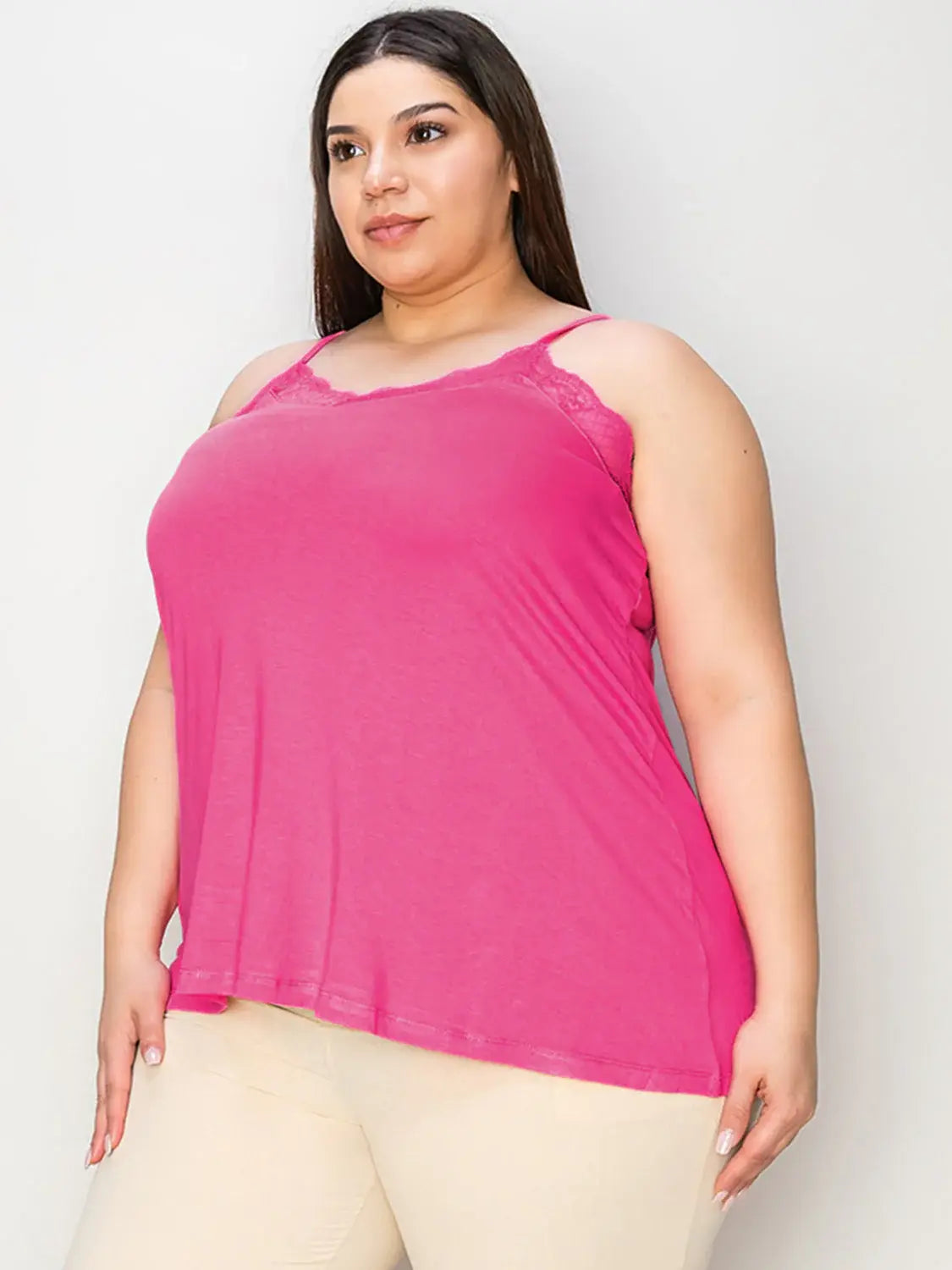 Basic Bae Full Size Lace Trim V-Neck Cami - ShopBasicbae - Flyclothing LLC