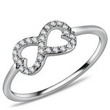 DA125 - High polished (no plating) Stainless Steel Ring with AAA Grade CZ in Clear - Alamode - Flyclothing LLC