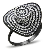 DA128 - IP Black(Ion Plating) Stainless Steel Ring with AAA Grade CZ in Clear - Alamode - Flyclothing LLC