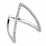DA132 - High polished (no plating) Stainless Steel Ring with AAA Grade CZ in Clear - Alamode - Flyclothing LLC