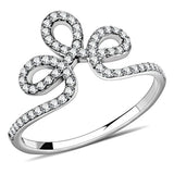DA141 - High polished (no plating) Stainless Steel Ring with AAA Grade CZ in Clear - Alamode - Flyclothing LLC