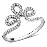 DA141 - High polished (no plating) Stainless Steel Ring with AAA Grade CZ  in Clear - Alamode