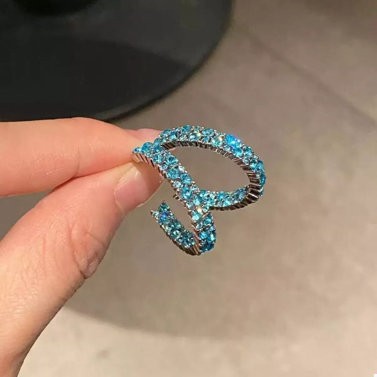 Sparkling C-Hoop Earrings - Trendsi - Flyclothing LLC