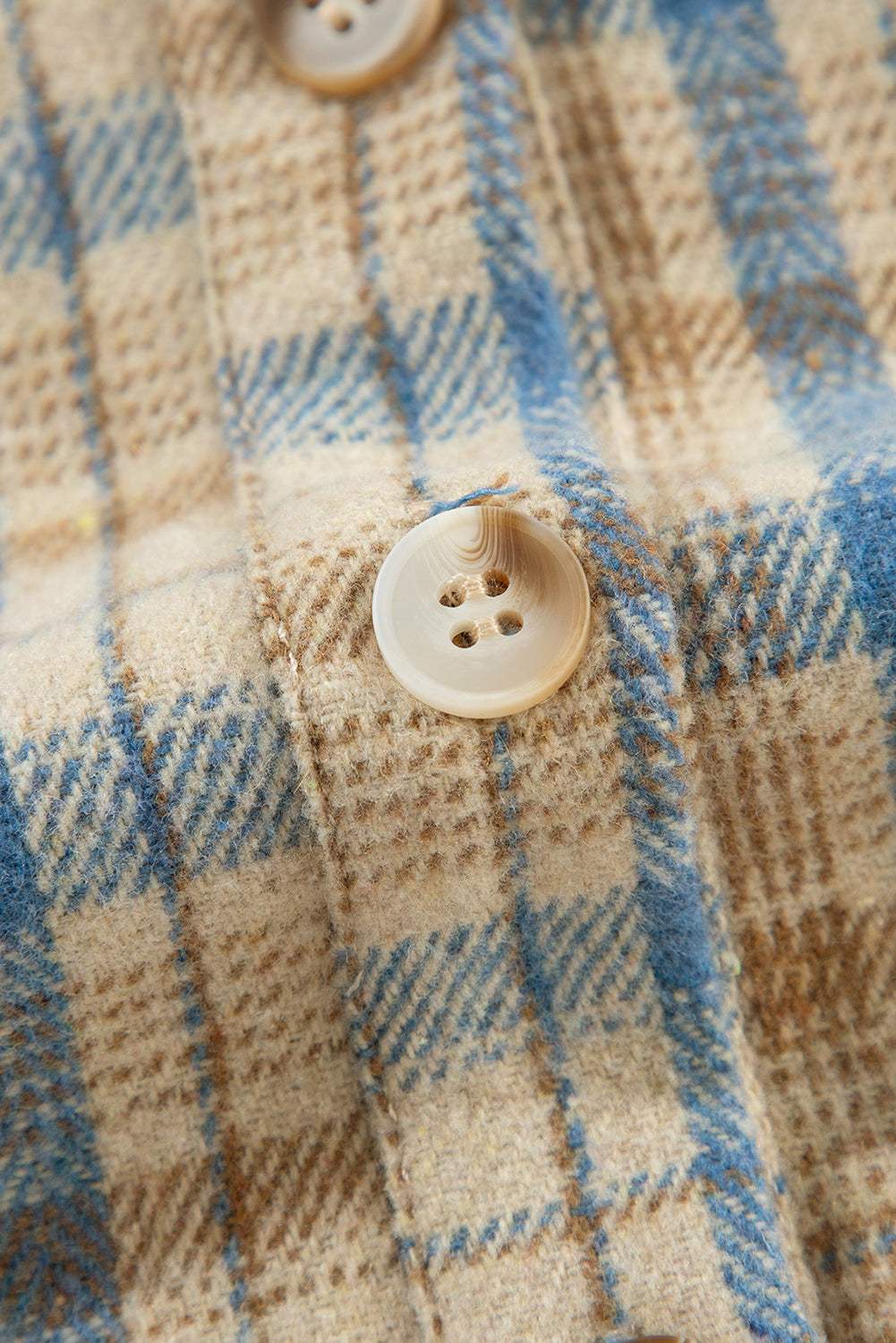 Drawstring Waffle Knit Patchwork Hooded Plaid Shacket - Trendsi - Flyclothing LLC