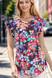 Heimish Ruffle Sleeve Floral Top - Trendsi
