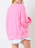 Football & Letter Round Neck Long Sleeve Sweatshirt - Trendsi - Flyclothing LLC