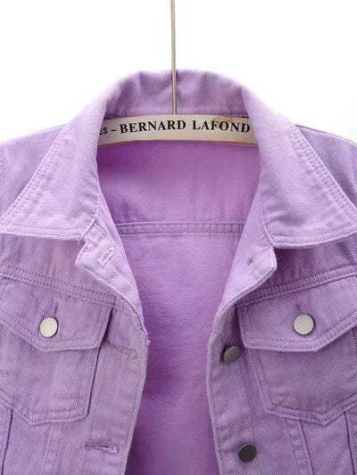 Full Size Cropped Denim Jacket Plus Size - Trendsi - Flyclothing LLC
