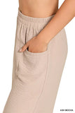 Zenana Woven Airflow Elastic Waistband Pants - Trendsi - Flyclothing LLC