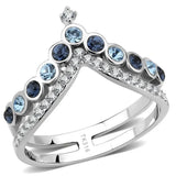 DA305 - No Plating Stainless Steel Ring with Top Grade Crystal in Multi Color - Alamode - Flyclothing LLC