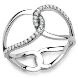DA307 - No Plating Stainless Steel Ring with AAA Grade CZ in Clear - Alamode - Flyclothing LLC