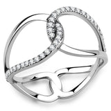 DA307 - No Plating Stainless Steel Ring with AAA Grade CZ  in Clear - Alamode