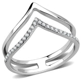 DA308 - No Plating Stainless Steel Ring with AAA Grade CZ in Clear - Alamode - Flyclothing LLC