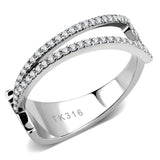 DA310 - No Plating Stainless Steel Ring with AAA Grade CZ  in Clear - Alamode