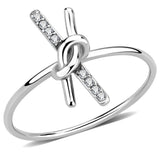 DA313 - No Plating Stainless Steel Ring with AAA Grade CZ  in Clear - Alamode