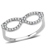DA315 - No Plating Stainless Steel Ring with AAA Grade CZ  in Clear - Alamode