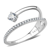 DA316 - No Plating Stainless Steel Ring with AAA Grade CZ  in Clear - Alamode