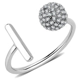 DA318 - No Plating Stainless Steel Ring with AAA Grade CZ  in Clear - Alamode